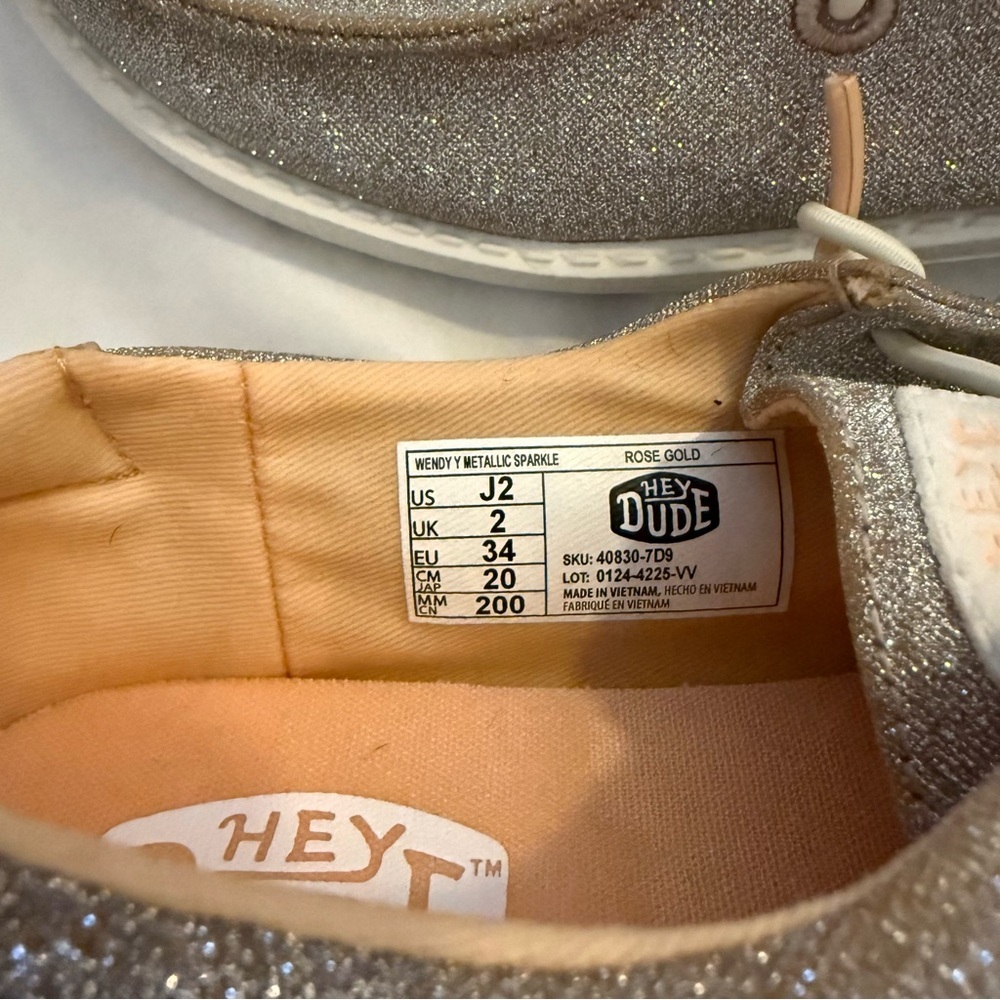 NWOT Hey Dude Wendy Metallic Sparkle Casual Moccasin Shoes - Picture 10 of 12